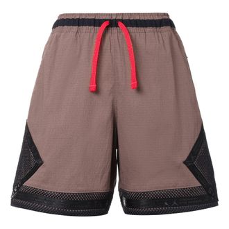 Air Jordan Mens Air Jordan x Paris Saint-Germain Series Splicing Mesh Drawstring Sports Shorts Brown DN6149-291