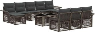 vidaXL Conjunto De Sof&aacute;s De Jard&iacute;n 11 Uds. Gris Y Gris Oscuro Vidaxl