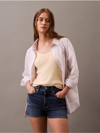 Calvin Klein Jeans Calvin Klein Womens High Rise Denim Mini Shorts - Blue - 24