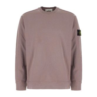 Stone Island Sweatshirts, male, Purple, Size: XL Heavy Cotton Jersey Sweatshirt