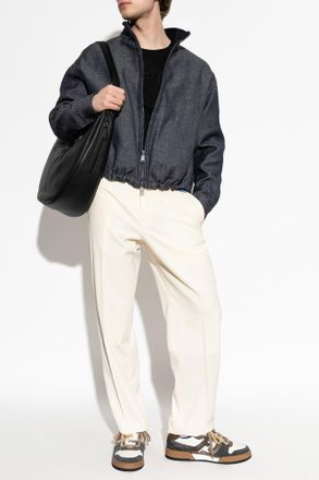 Fendi Jacket With Embroidered Logo, Mens, Navy Blue