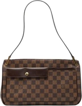 Louis Vuitton Pre-owned Aubagne Schoudertas - Dames - Vintage Schoudertas - Bruin - ONE Size - Leer - Vintage