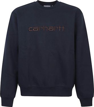 Carhartt Work in Progress Blue Logo crewneck sweatshirt