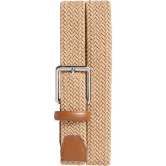 Cole Haan Woven Web Stretch Belt in Khaki at Nordstrom Rack, Size 34