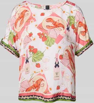 Marc Cain Blusenshirt aus Viskose mit Raglanärmeln in Koralle, Größe 34