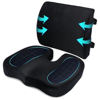 OEM Coj&iacute;n Para Silla, Coj&iacute;n Lumbar, Coj&iacute;n Lumbar Para Silla De Oficina, Coj&iacute;n De Espuma Viscoel&aacute;stica, Antideslizante Para Asiento Y Respaldo De Videojueg