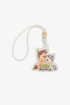 Ganni White Pony Keychain