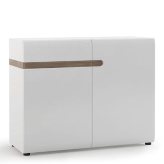 Furniture To Go Chelsea 1 Drawer 2 Door Sideboard 109.5cm wide in White with Oak Trim