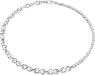 Swarovski Matrix S-Shape Rhodium Plated Necklace