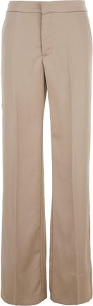 Andamane Beige Pants With Pences On The Front In Tech Fabric Woman