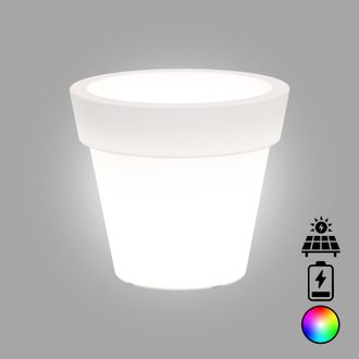 Monacis Jarr&oacute;n Luminoso De Dise&ntilde;o Moderno, &Oslash;80 H70, En Pol&iacute;mero Con Led Multicolor, Con Alimentaci&oacute;n A Bater&iacute;a Y Solar, Para Interiores Y Exteriores