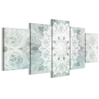 OEM Cuadro Sobre Lienzo Italiano De 100 X 50 Cm, Pent&aacute;ptico, Estilo Boho, Fondos Y Estampados. Cuadro Sobre Lienzo Italiano De 200 X 100 Cm, Pent&aacute;ptico, E