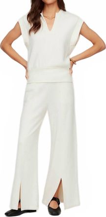 Fifteen Twenty Front Slit Sweatpants In Cream