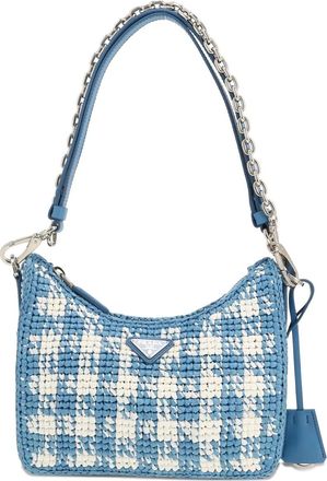 Prada 1978 Re-Edition mini schoudertas met kristal - Blauw