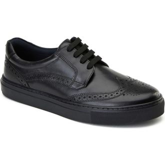 Base London Clapton Heren Zwart Lederen Brogues Schoenen