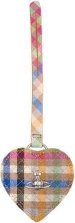 Vivienne Westwood Womens Heart Mirror Charm Keychain Wool Multicolor Accessories Keychains