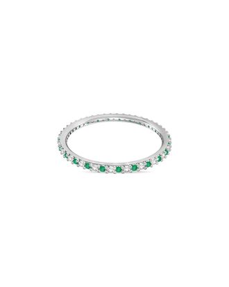 Allurez 14K 0.25 Ct. Tw. Diamond & Emerald Band Ring