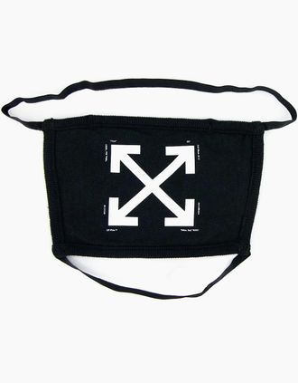 Off-white Mens Off White Arrow Print Face Covering Mask Black/white - Black/Multi - Size: OS