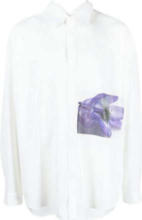 Yuiki Shimoji poppy-print shirt jacket - men - Viscose - One Size - White