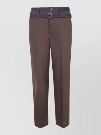 sacai tailored denim suit trousers belt loops