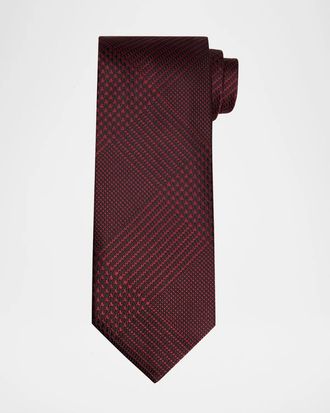 Tom Ford Men & apos;s Glen Plaid Linen Tie
