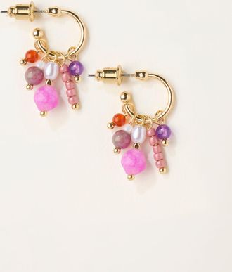Fat Face FatFace Pink Bead Charm Earrings