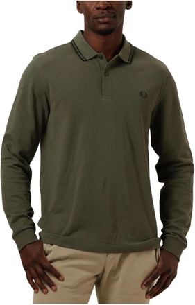 Fred Perry Twin Tipped Lange Mouw Polo - Heren - Polos - Groen - S - Katoen - Tops