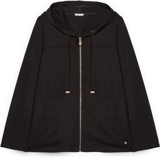 Fiorella Rubino Hoodie met trekkoord - Dames - Vesten met rits - Zwart - M - Katoen - Hoodies & sweatvesten