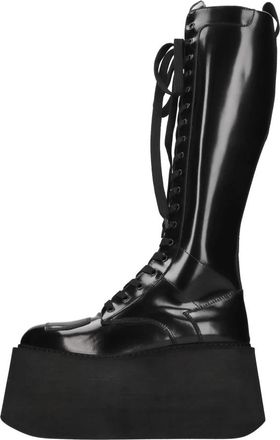 GCDS Lagekisten - Dames - Veterlaarzen - Zwart - 41 EU - Leer - Schoenen