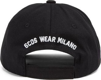 GCDS Mens Cotton Logo Embroidered Cap Black Hat