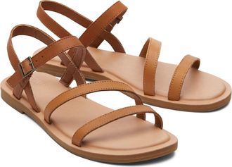 Toms Kira Leren Heren Sandalen in Tan