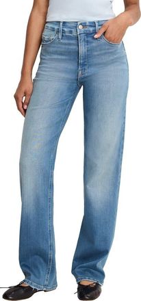 Good American Soft-Tech Good True Relaxed Straight Leg Jeans in Indigo1125 at Nordstrom, Size 18