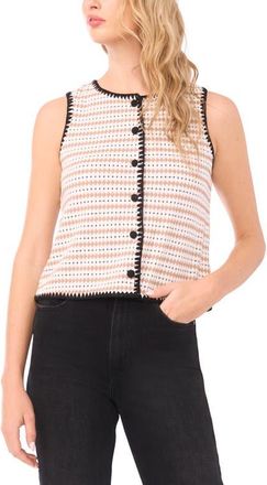 CeCe by Cynthia Steffe Diamond Stretch Knit Vest in Toffee at Nordstrom, Size Xx-Small