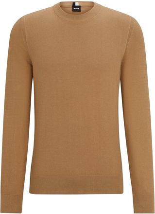 HUGO BOSS Mens Ecaio P Knitted Jumper in Medium Beige - Size X-Large
