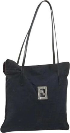 Fendi Pre-owned Tote Bags, female, Black, Size: ONE SIZE Pre-owned Canvas Tote Bag