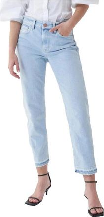 Salsa True Straight Jeans - Dames - Cropped Jeans - Blauw - W27 L28 - Katoen - Jeans