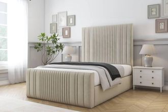 Comfort Beds The Foxy Plush Bed Frame - 50 Upholstered Headboard in Cream | Size: Single