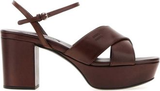 Miu Miu Maroon Ankle Strap Heels
