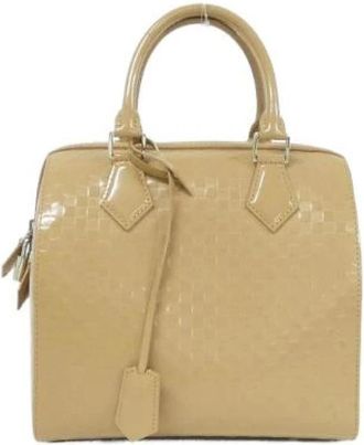 Louis Vuitton Pre-owned Damier Facette Speedy Cube Boston Tas - Dames - Vintage Handtas - Beige - ONE Size - Leer - Vintage