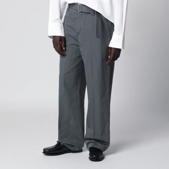 Lardini Grey cotton and silk trousers
