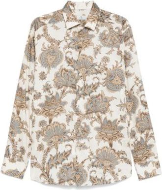 Etro Cashmere Motif Shirt - Heren - Casual Overhemden - Veelkleurig - L - Kasjmier - Overhemden