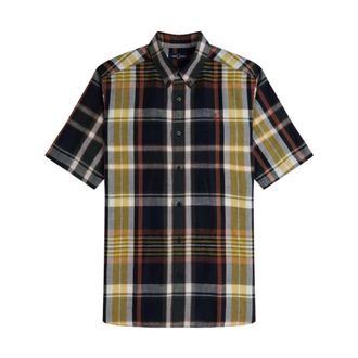 Fred Perry Camicia a maniche corte con motivo Madras - - Shirts - Uomo - Multicolore - L