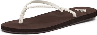 Roxy Getaway Womens Sandals Cream/Black : 10 M, Faux Leather