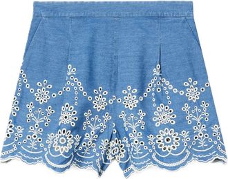 MC2 Saint Barth Rokken, Dames, Blauw, M, Katoen, Amani Sangallo Morris Flower Shorts