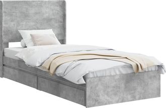 vidaXL Estructura De Cama Con Almacenamiento Y Cabecero Gris Hormig&oacute;n Vidaxl