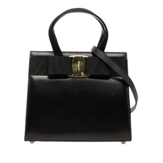 Ferragamo Pre-owned Vara Ribbon Leather 2way Bag - Dames - Pre-owned - Zwart - Maat: ONE Size Leer