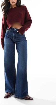 Calvin Klein Jeans Jeans a fondo ampio con tinta scura-Blu navy