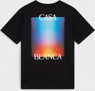 Casablanca Mens Stacked Gradient Casa Logo T Shirt Black - Size X-Large