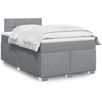 vidaXL Vidaxl - Cama Box Spring Con Colch&oacute;n Tela Gris Claro 120x190 Cm