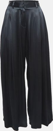 Nili Lotan Nili Lotan Black Satin Wide-Leg Seville Pants